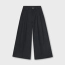 Cotton Twill Wide-Leg Pants