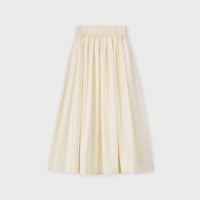 Wool Pleated A-Line Suit Half Skirt