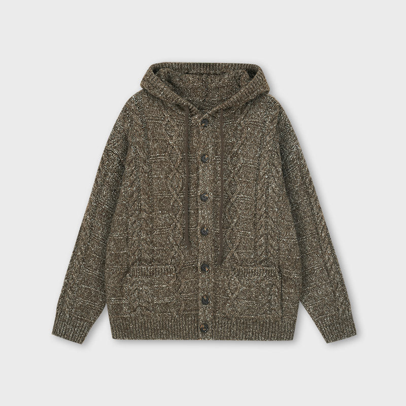 Chicer Oversize-Strickcardigan mit Zopfmuster