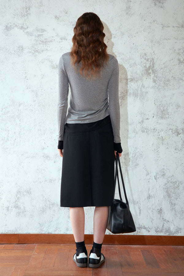 Front Slit Midi Skirt