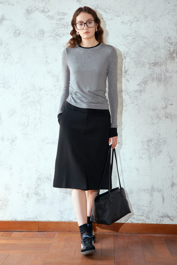 Front Slit Midi Skirt