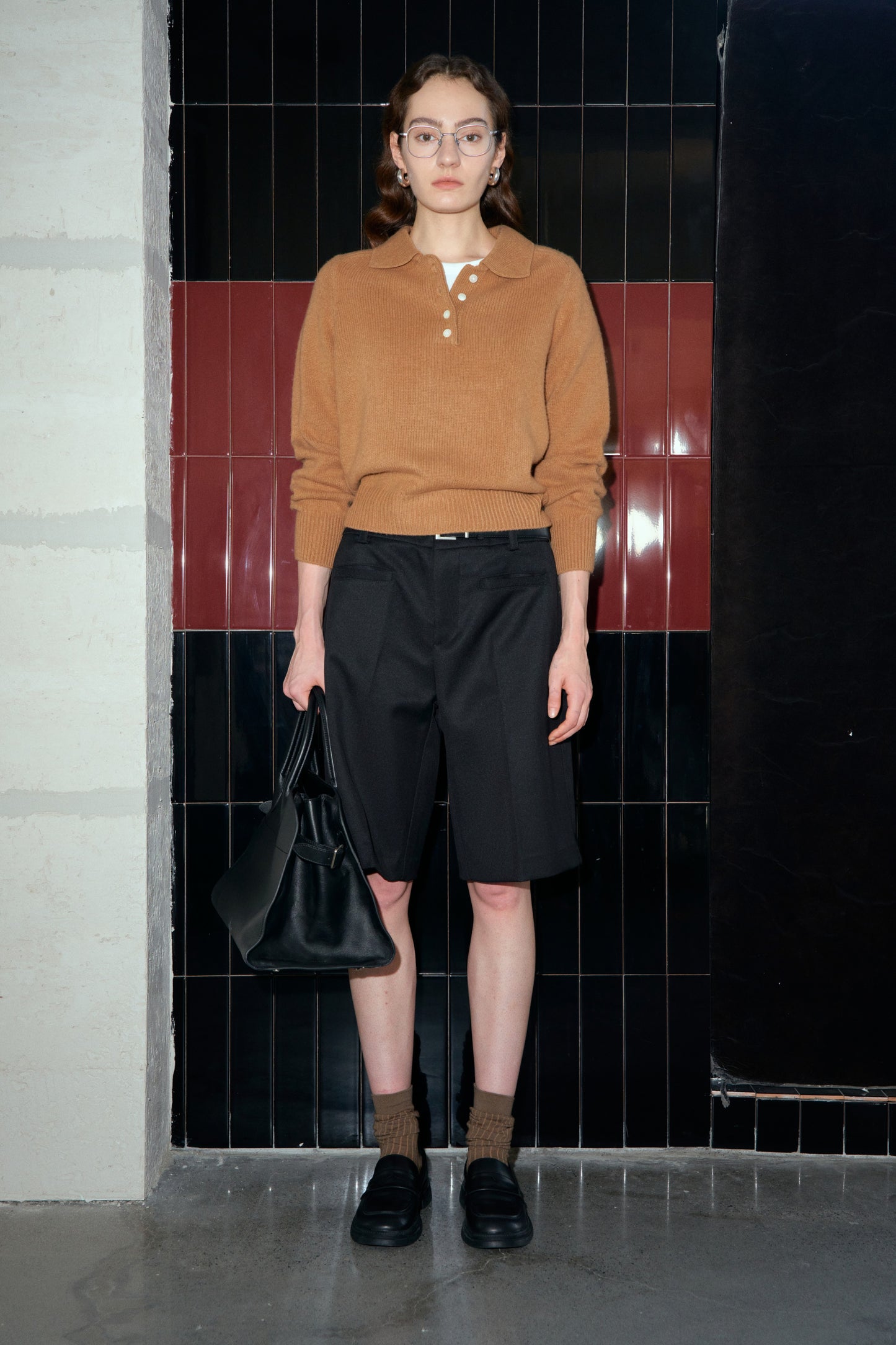 Wollstrick-Poloshirt-Pullover