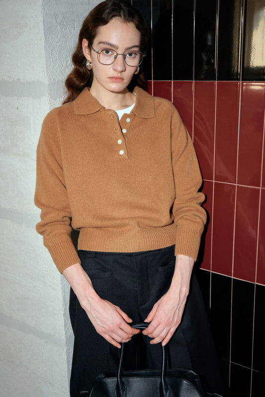 Maglione Polo in Maglia di Lana