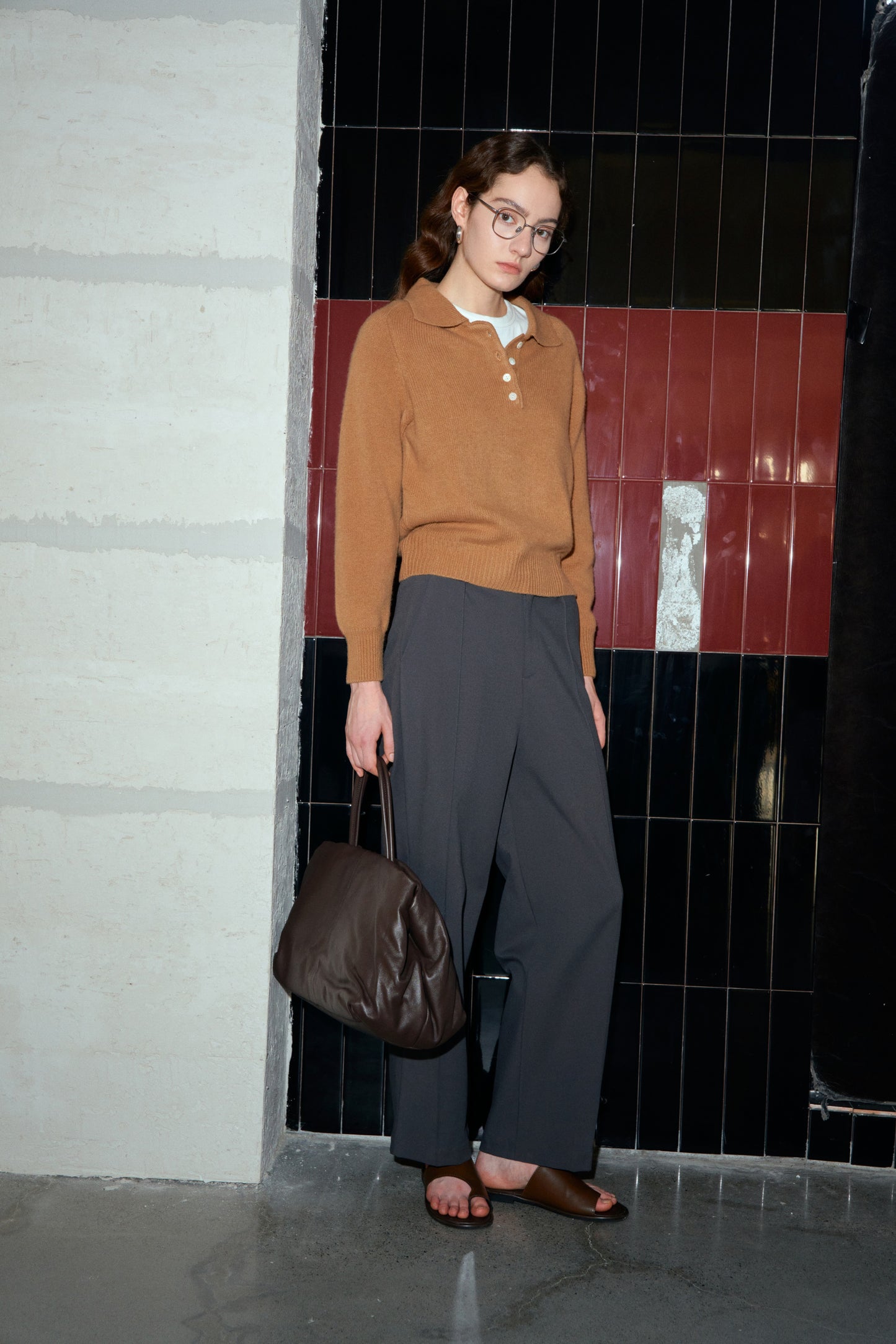Wollstrick-Poloshirt-Pullover
