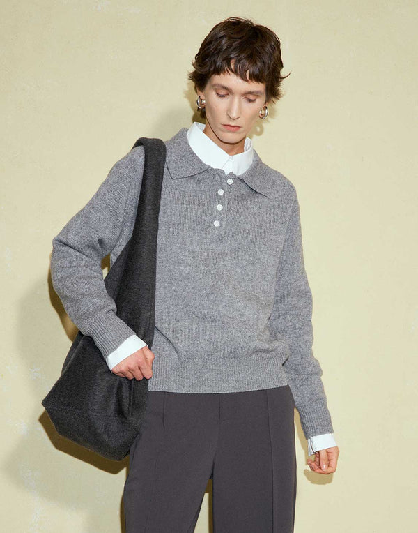 Classic Polo Knit Sweater