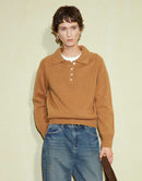 Loose Long Sleeve Polo Knit Sweater