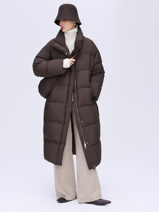 High-Neck Long Down Coat