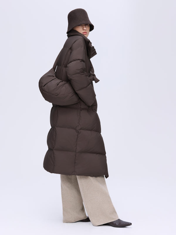 High-Neck Long Down Coat