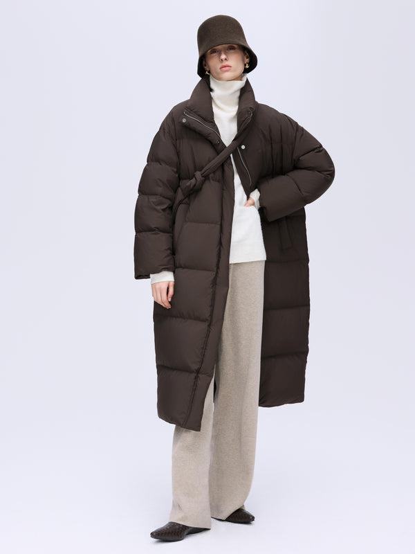 High-Neck Long Down Coat
