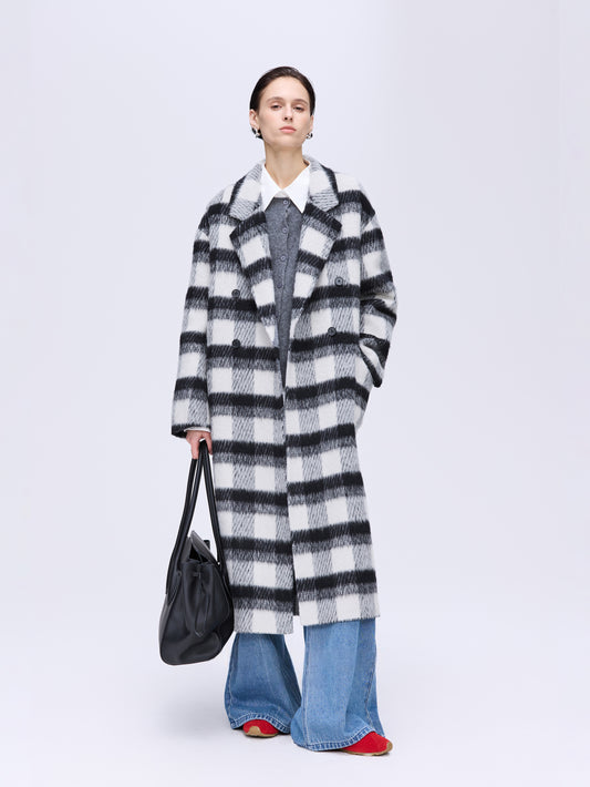 Tailored Wool–Camel Long Coat