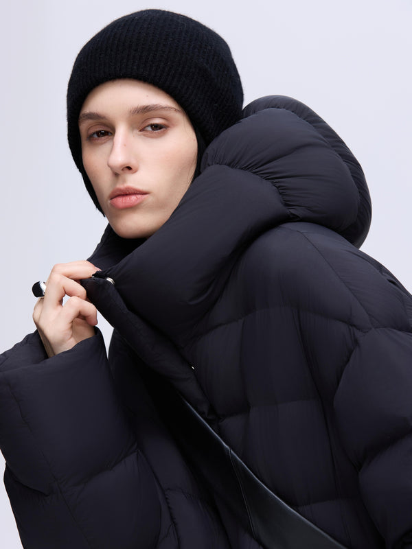 Long Hooded Down Coat