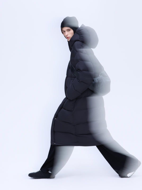 Long Hooded Down Coat