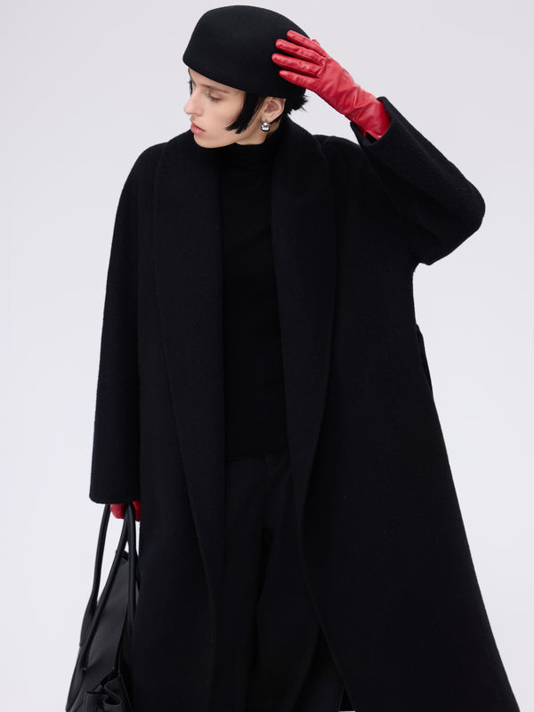 Wool–Camel Wrap Coat