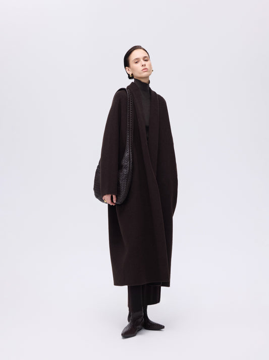 Refined Wool Belted Coat