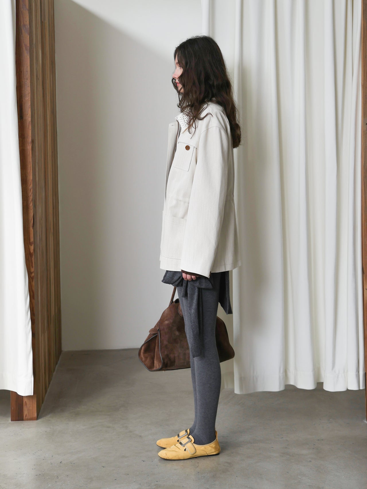 Crochet-Collar Utility Jacket
