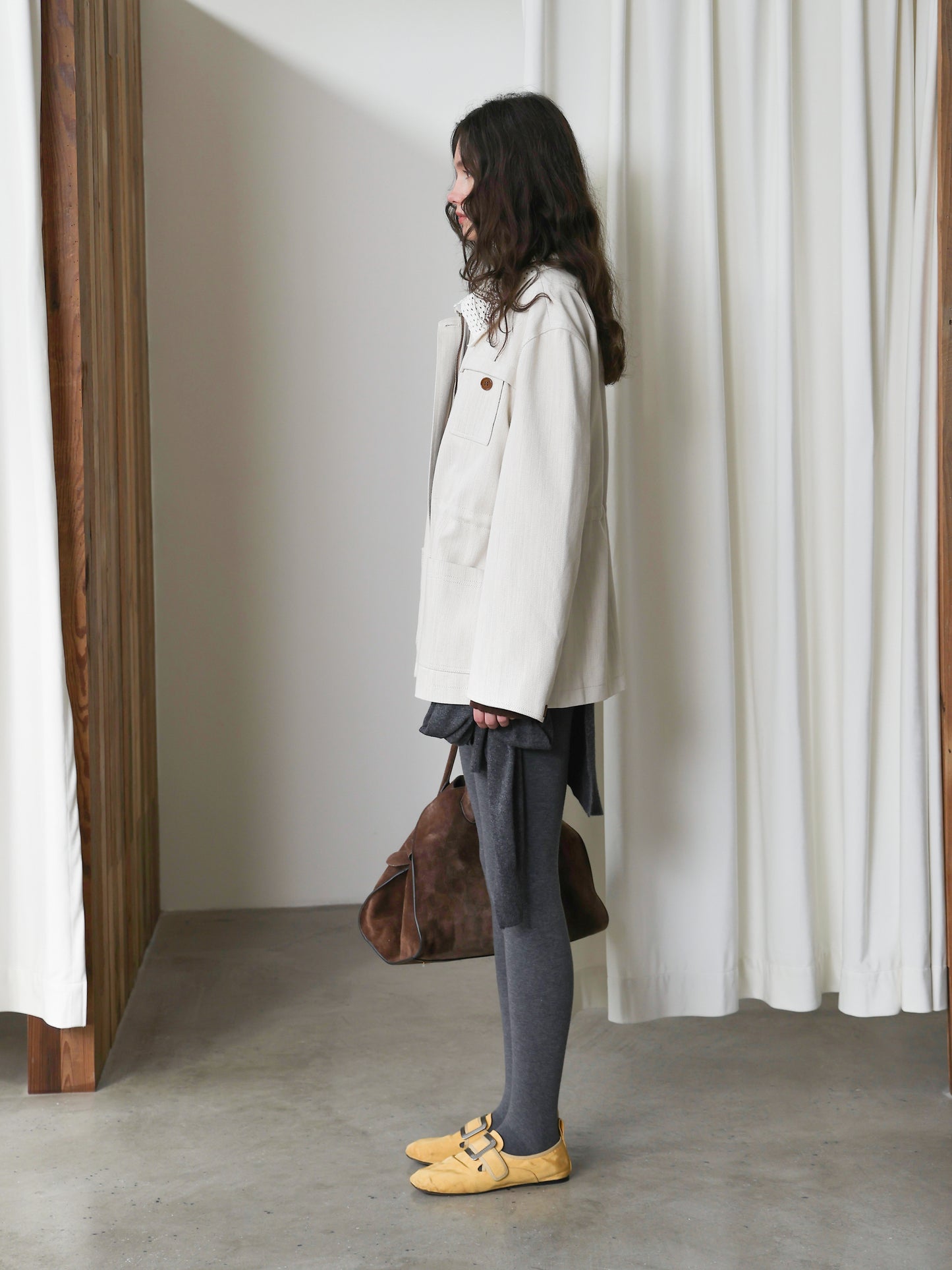 Crochet-Collar Utility Jacket