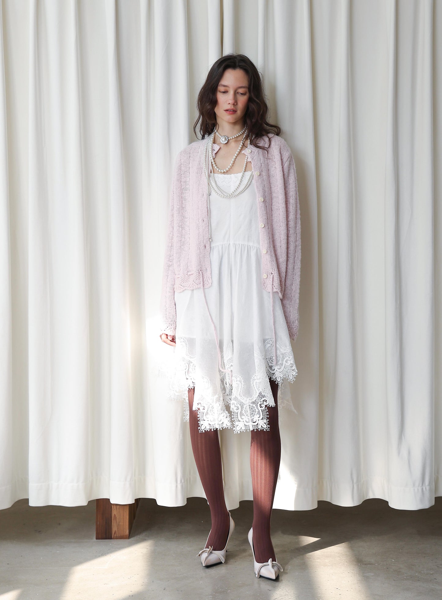 Irregular Lace-Trim Slip Dress
