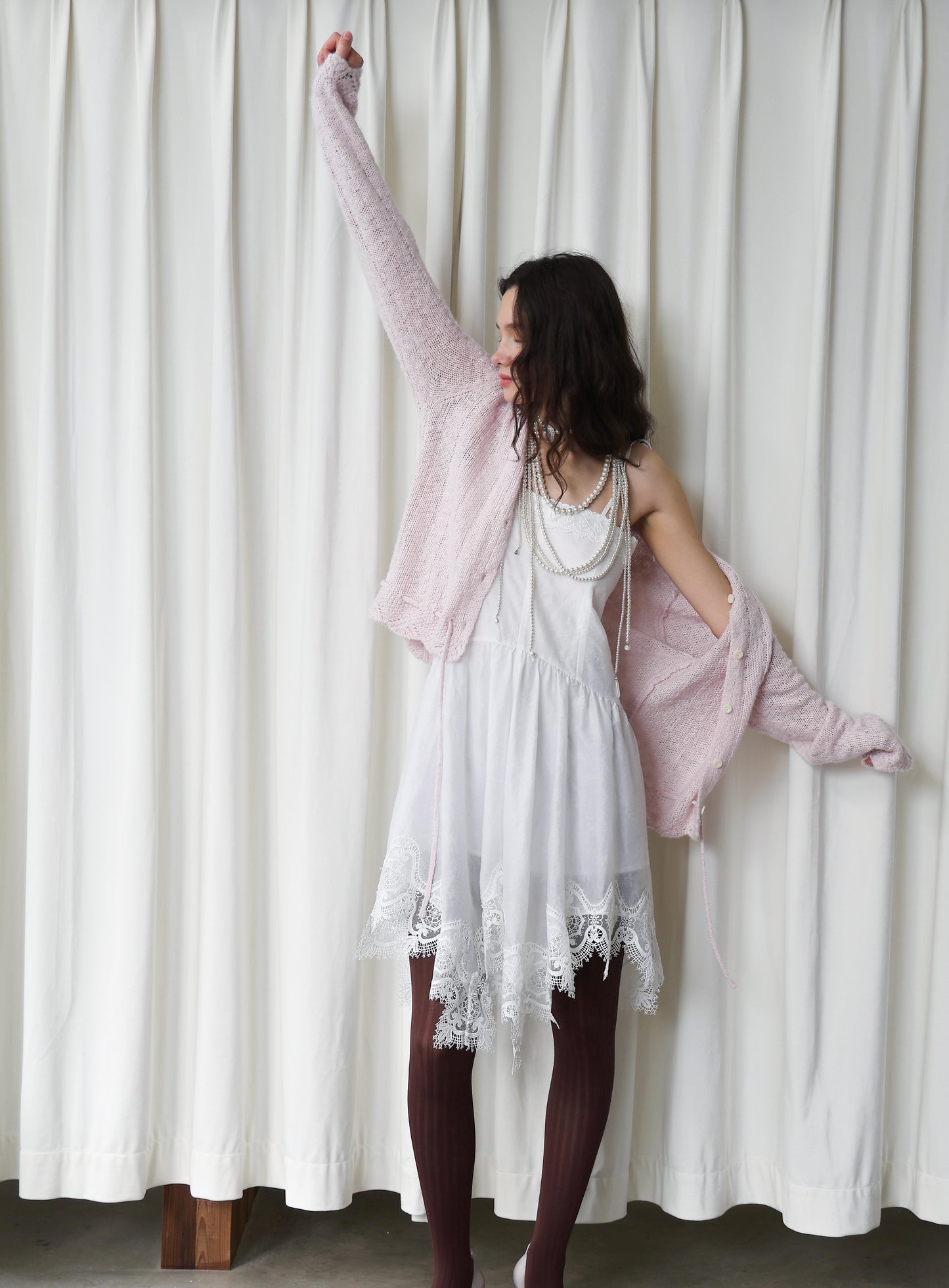 Irregular Lace-Trim Slip Dress