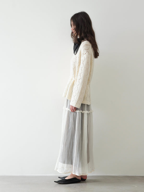 Veil Lace-Trim Tulle Skirt