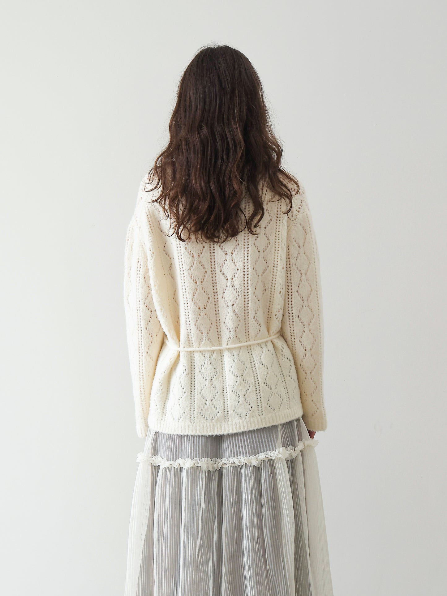 Crochet Lattice Tie Sweater