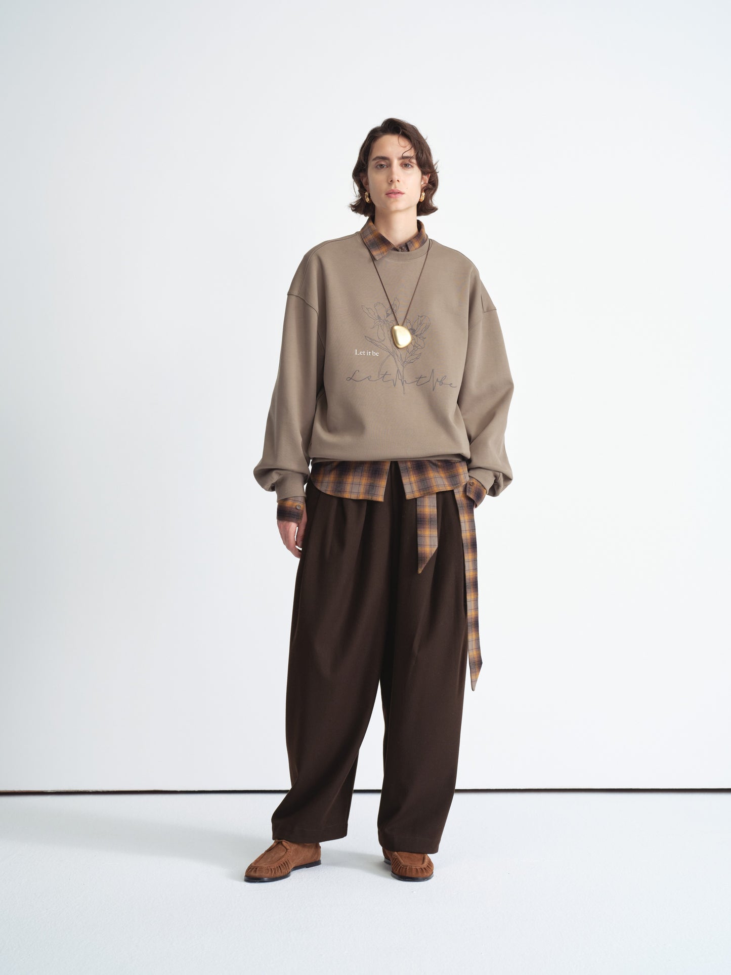 Pantalon large plissé