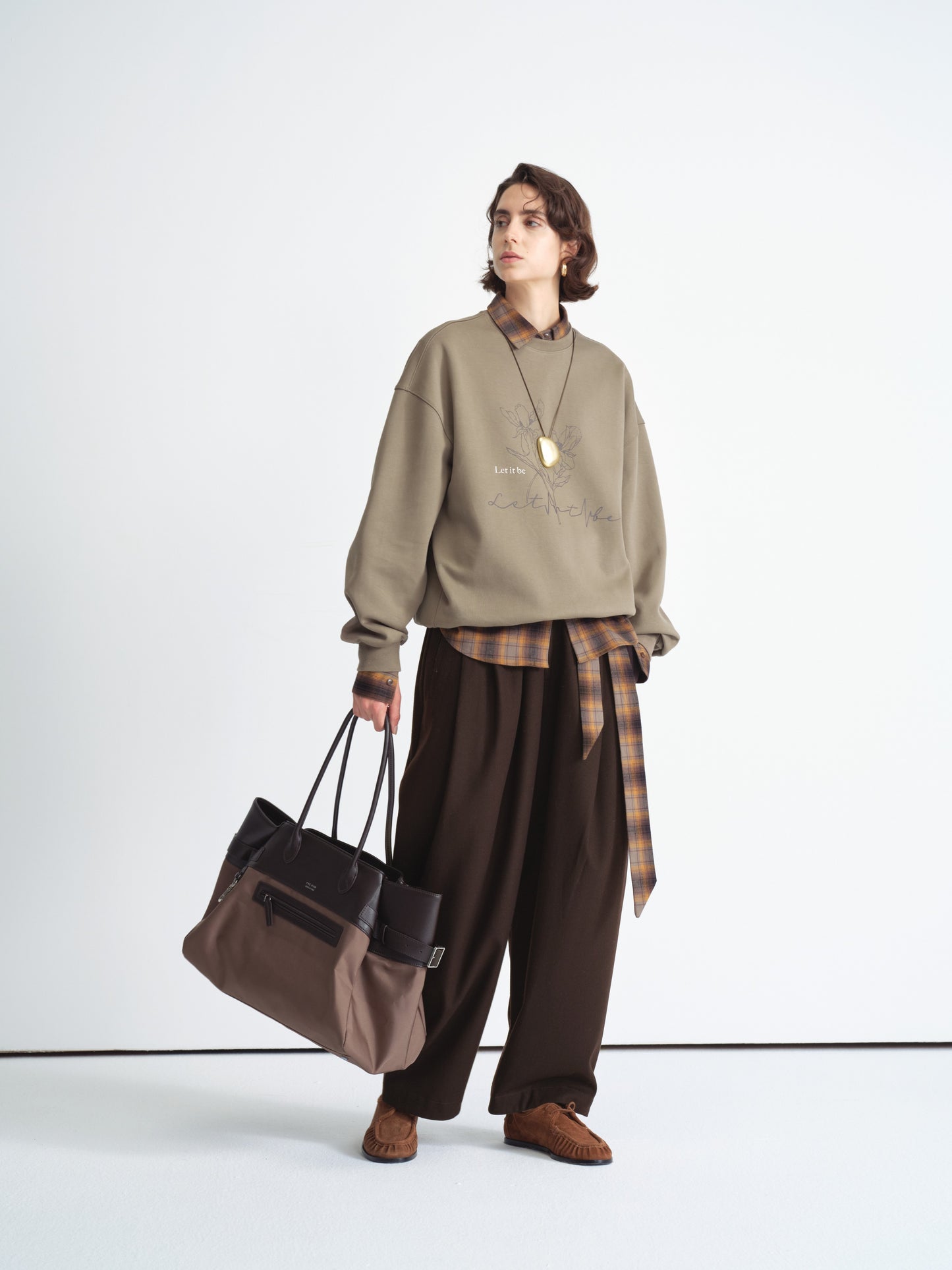 Pantalon large plissé