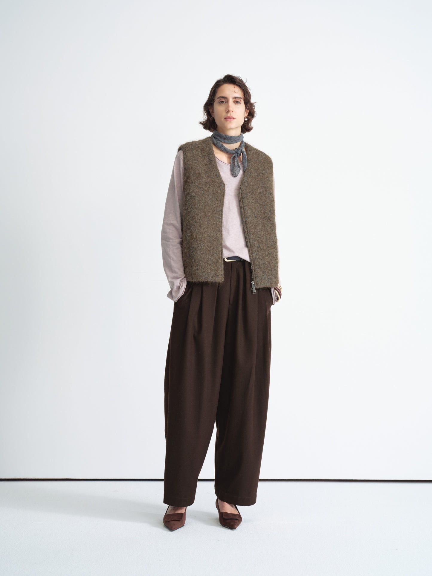 Wool Blend Zip Vest