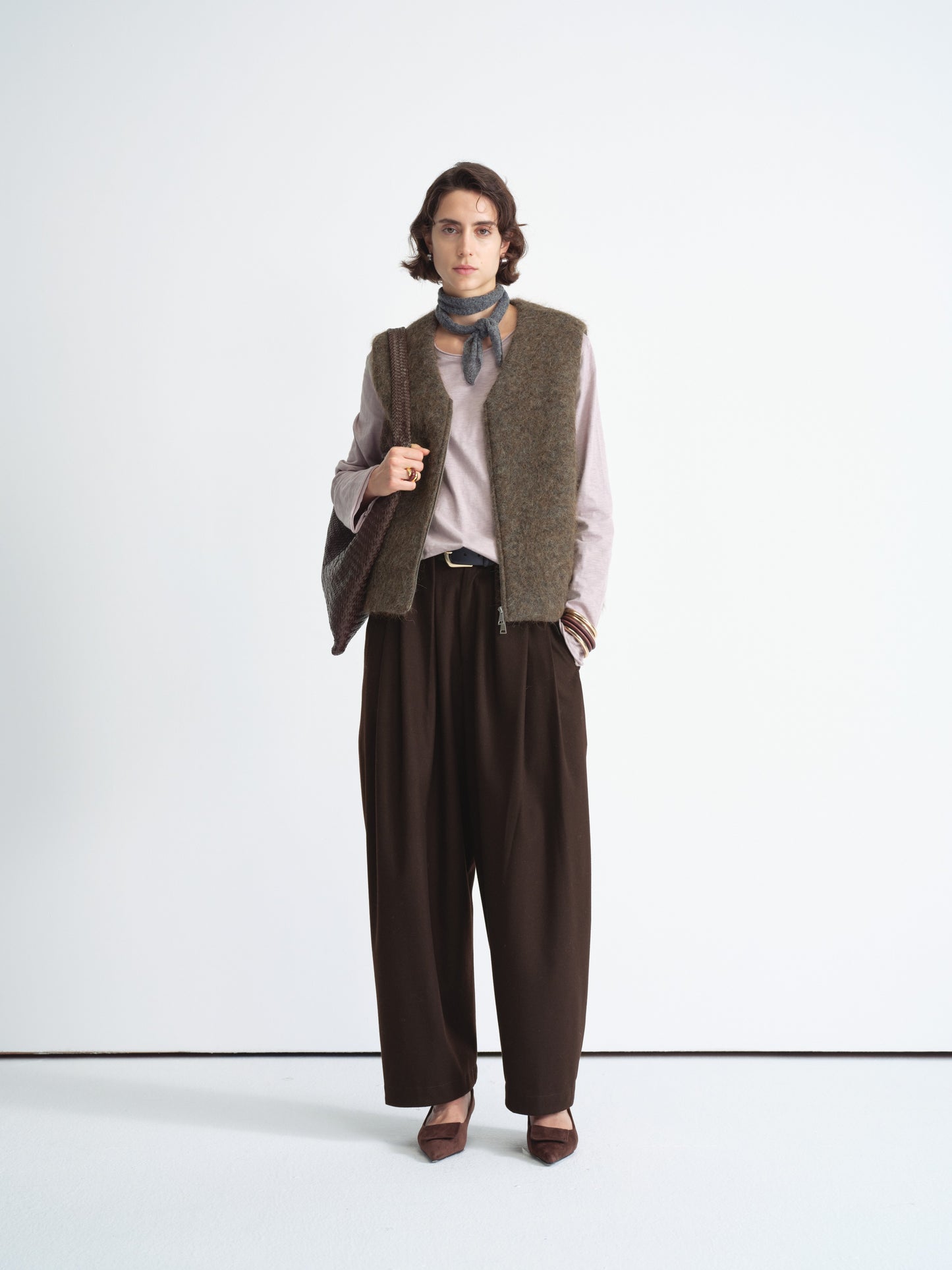 Pantalon large plissé