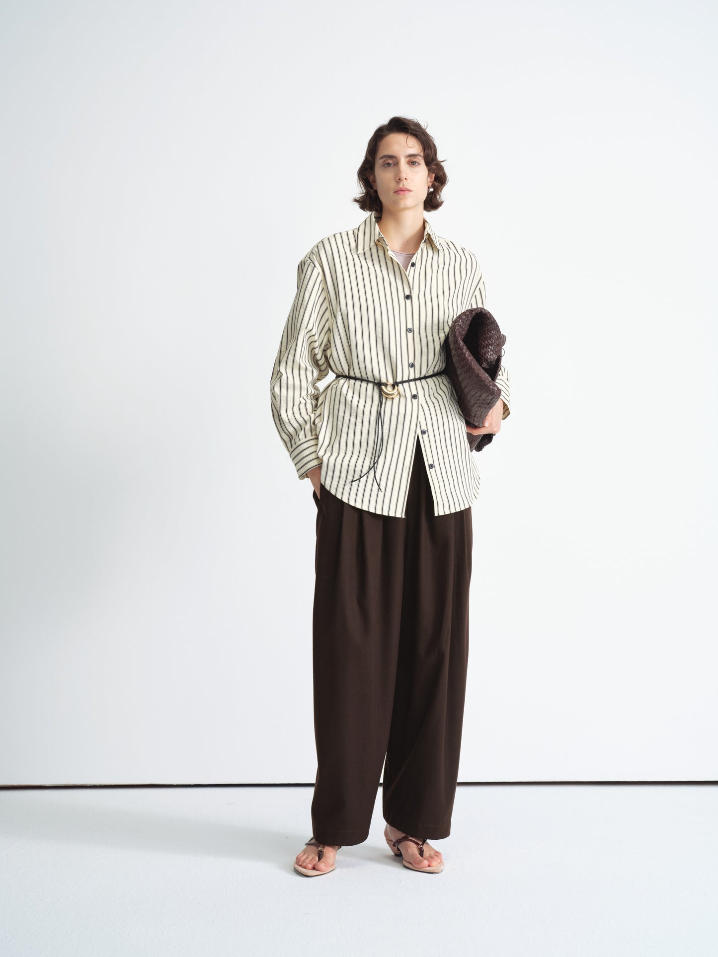 Pantalon large plissé