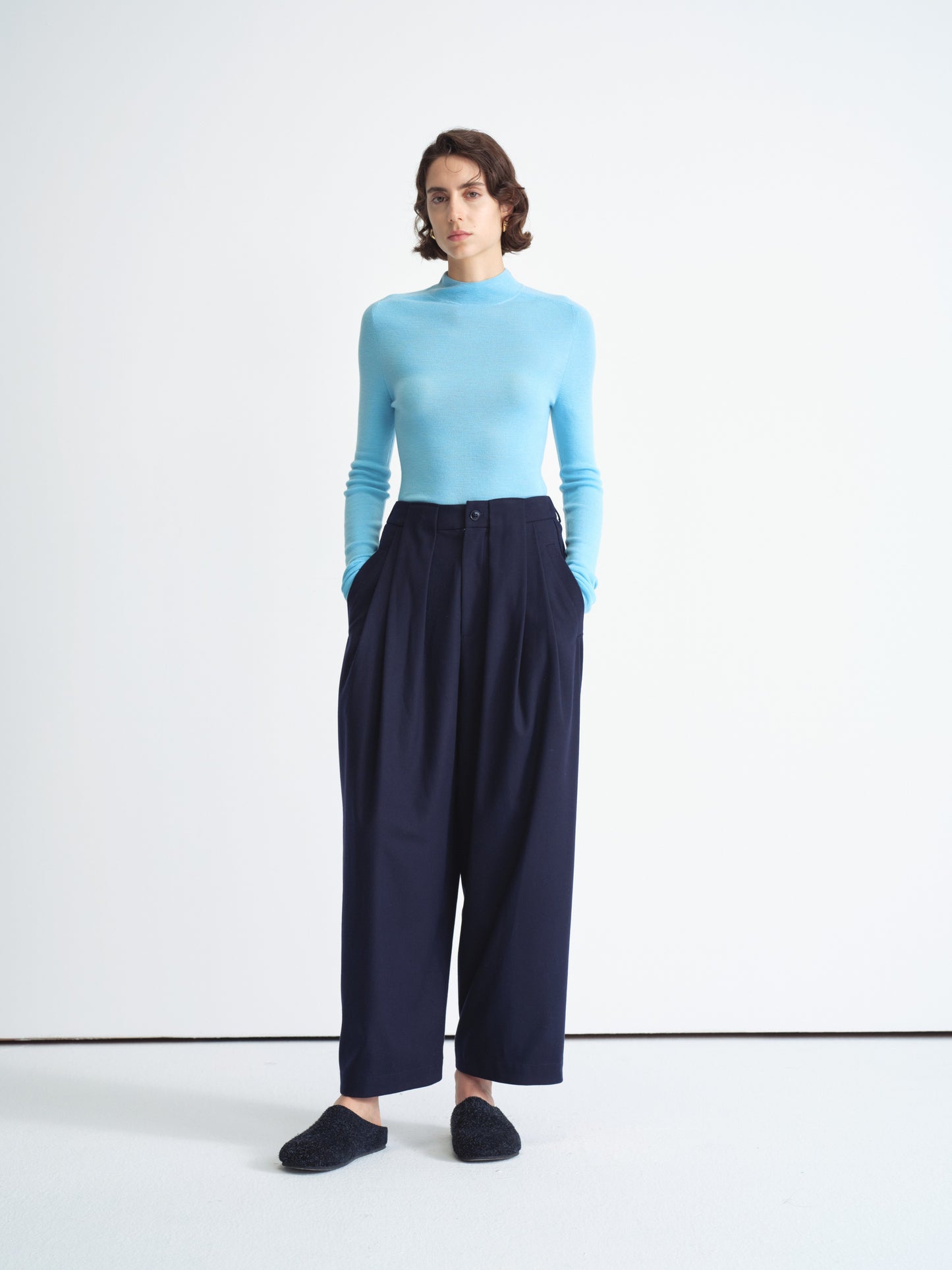 Pantalon large plissé