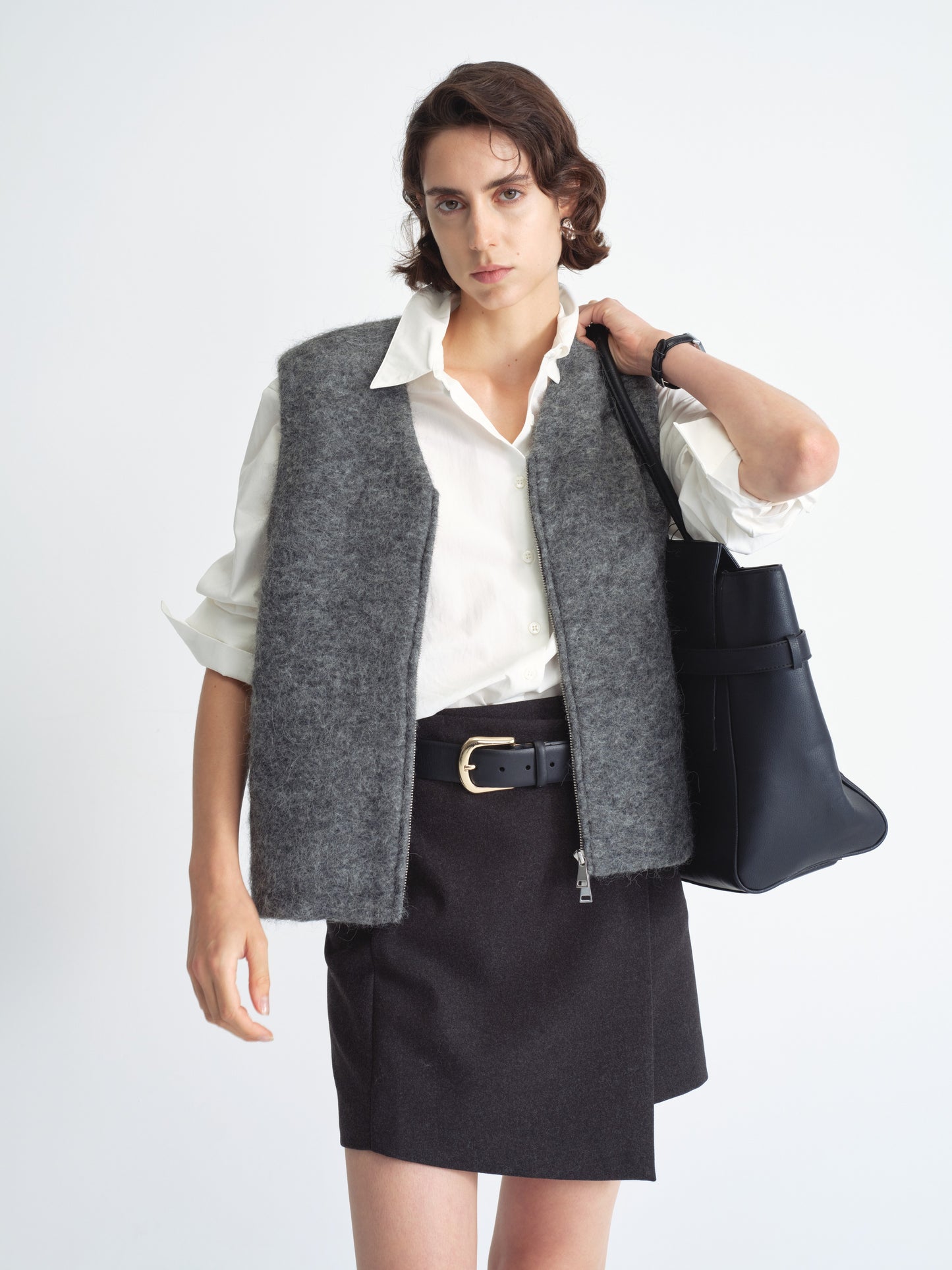 Wool Blend Zip Vest