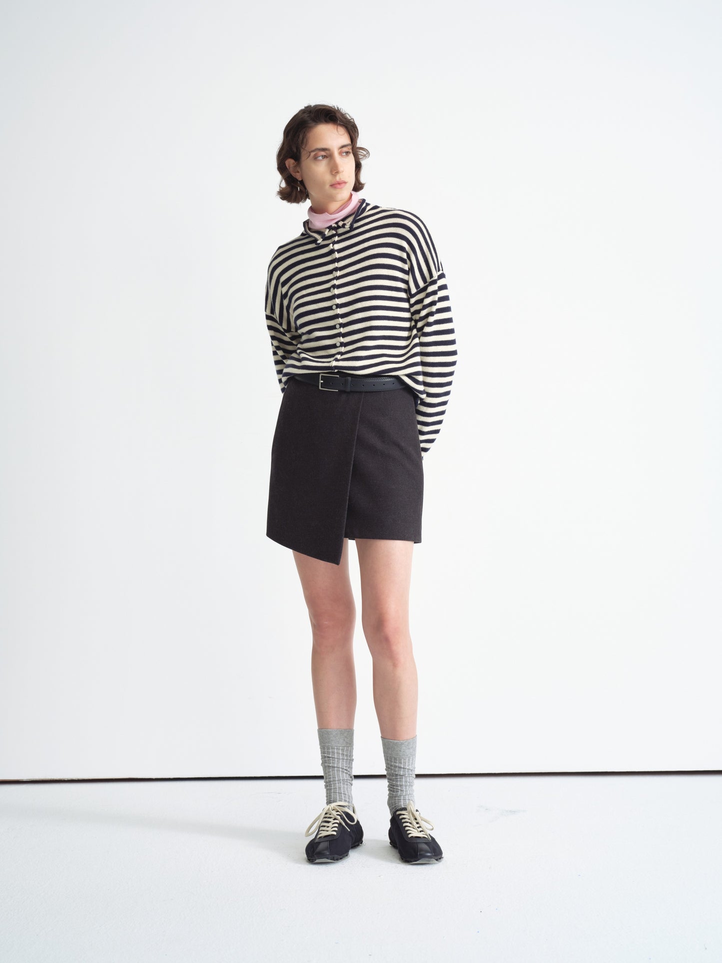 Cardigan a maglia a righe
