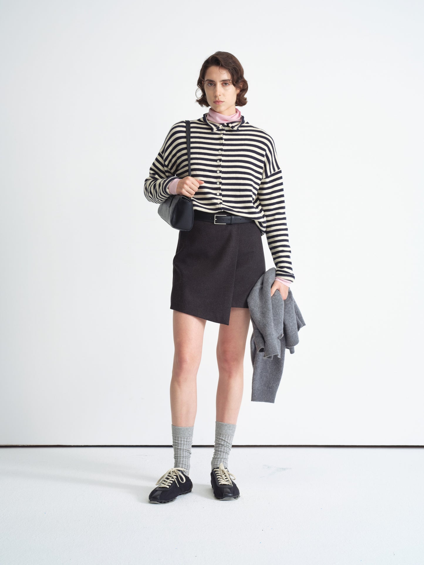 Cardigan a maglia a righe