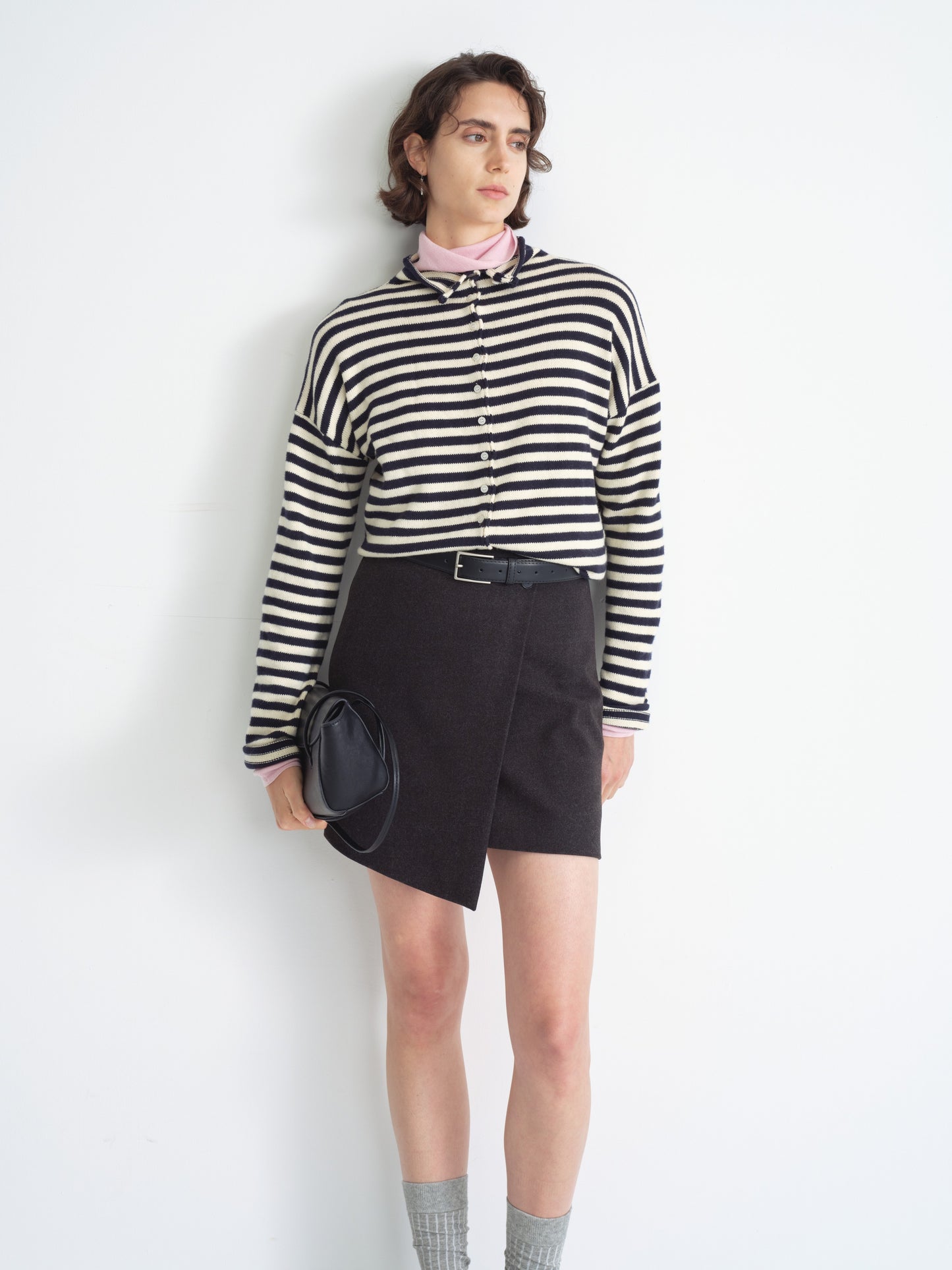 Cardigan a maglia a righe