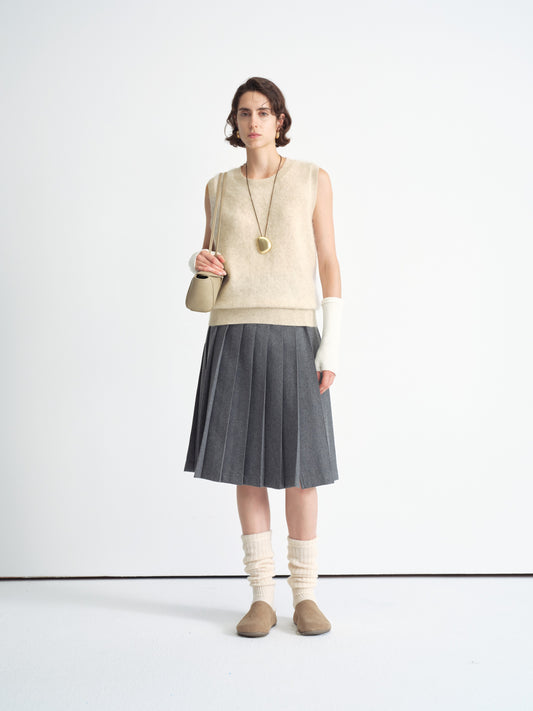 Wool Blend Sleeveless Vest