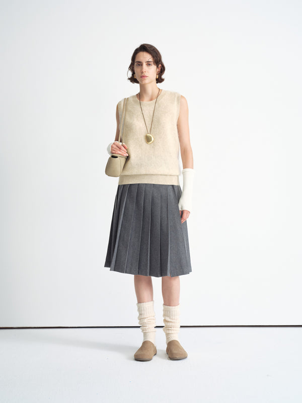 Wool Blend Sleeveless Vest