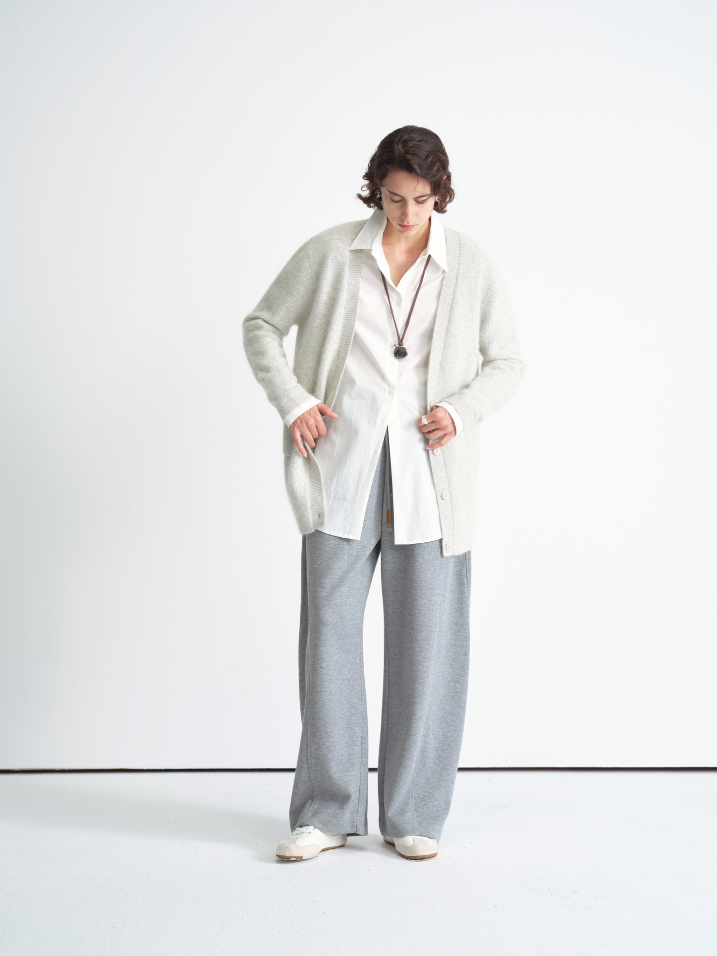 Cardigan relajado de mezcla de lana
