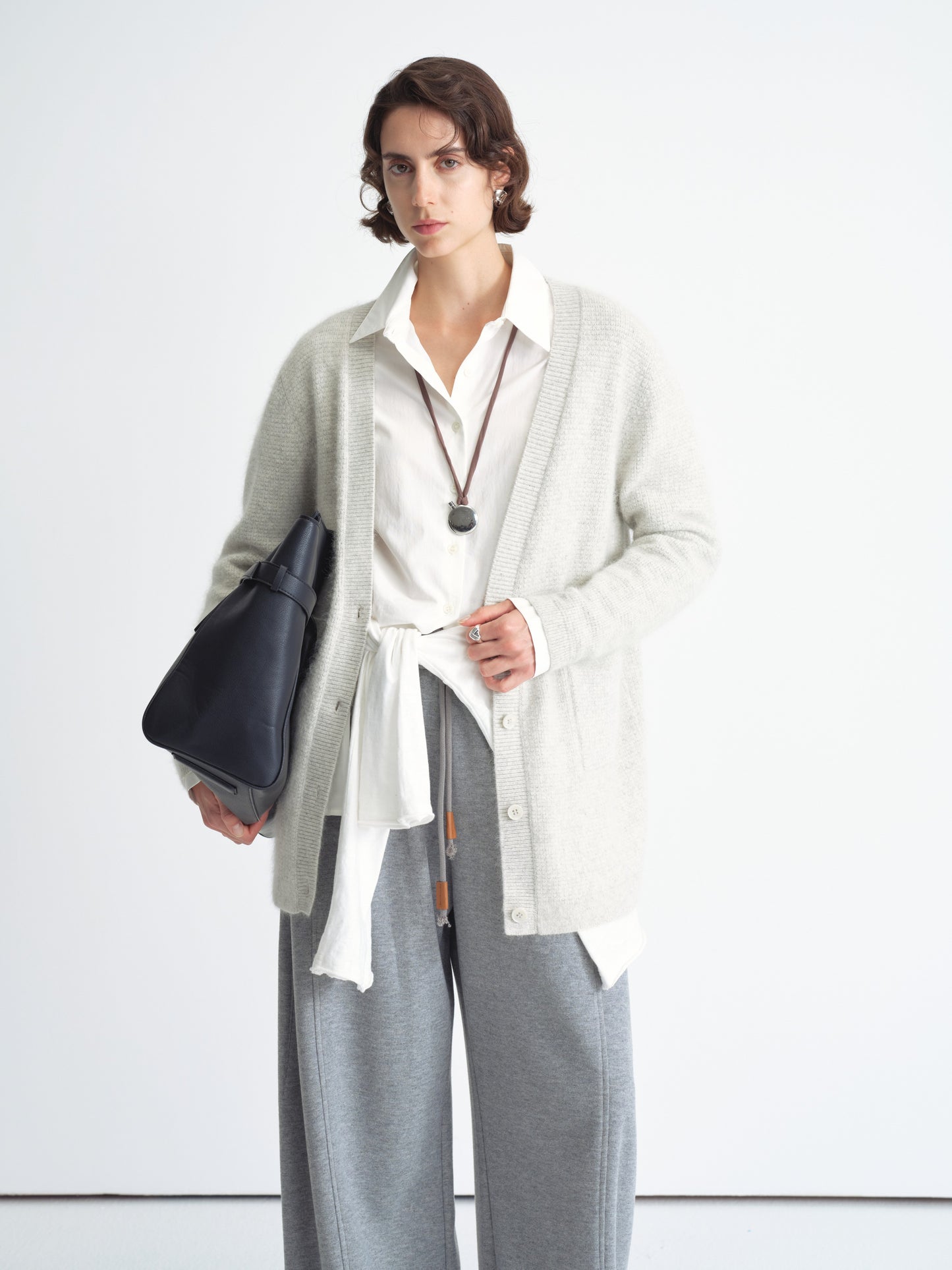 Cardigan relajado de mezcla de lana
