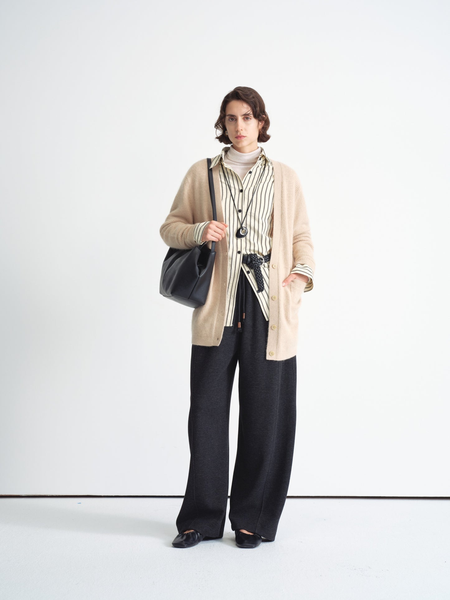 Cardigan relajado de mezcla de lana