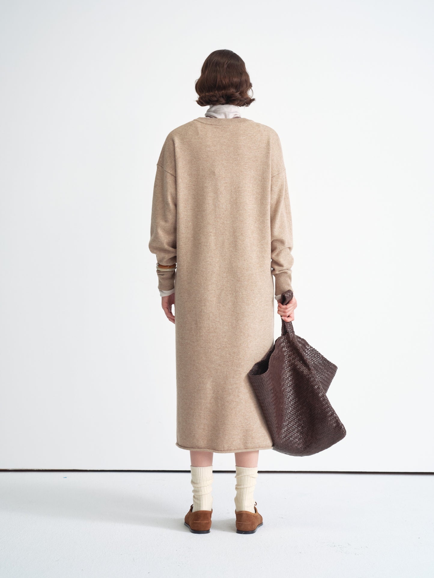 Kleid aus Strick mit langen Ärmeln