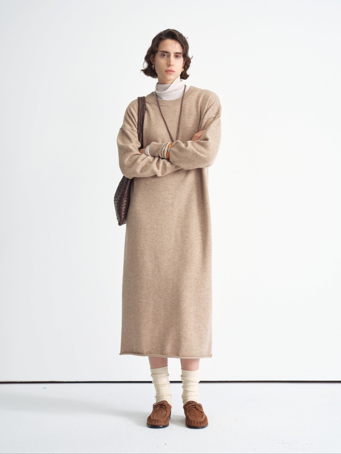 Kleid aus Strick mit langen Ärmeln