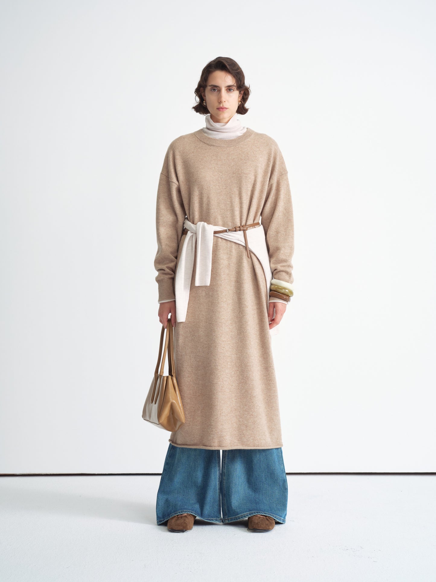 Kleid aus Strick mit langen Ärmeln