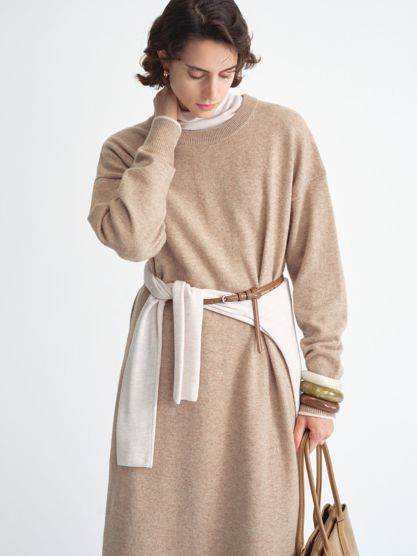 Kleid aus Strick mit langen Ärmeln