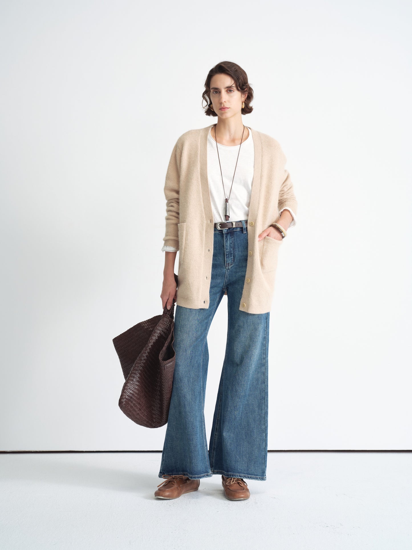 Cardigan relajado de mezcla de lana