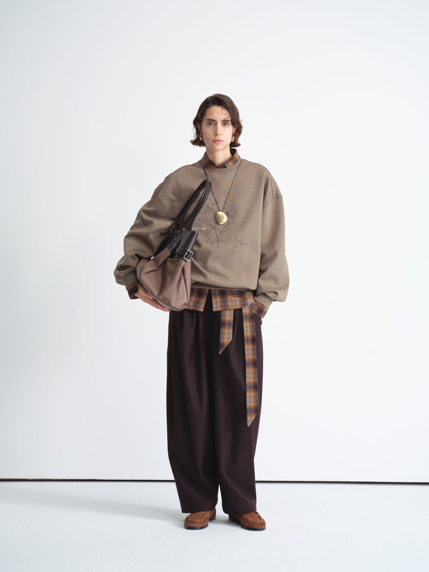 Pantalon large plissé