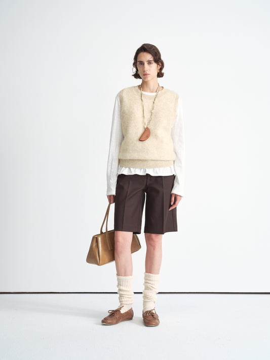 Wool Blend Sleeveless Vest
