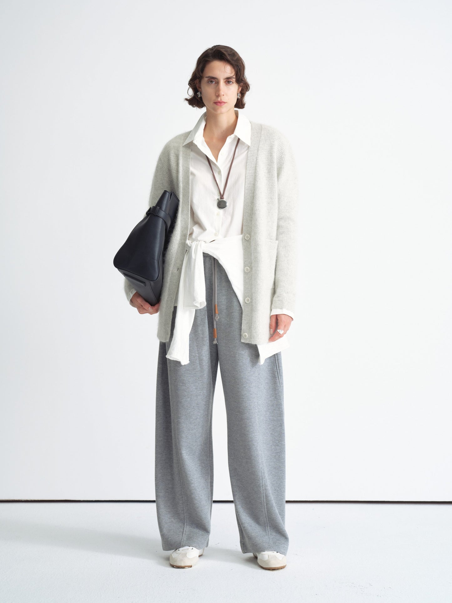 Cardigan relajado de mezcla de lana