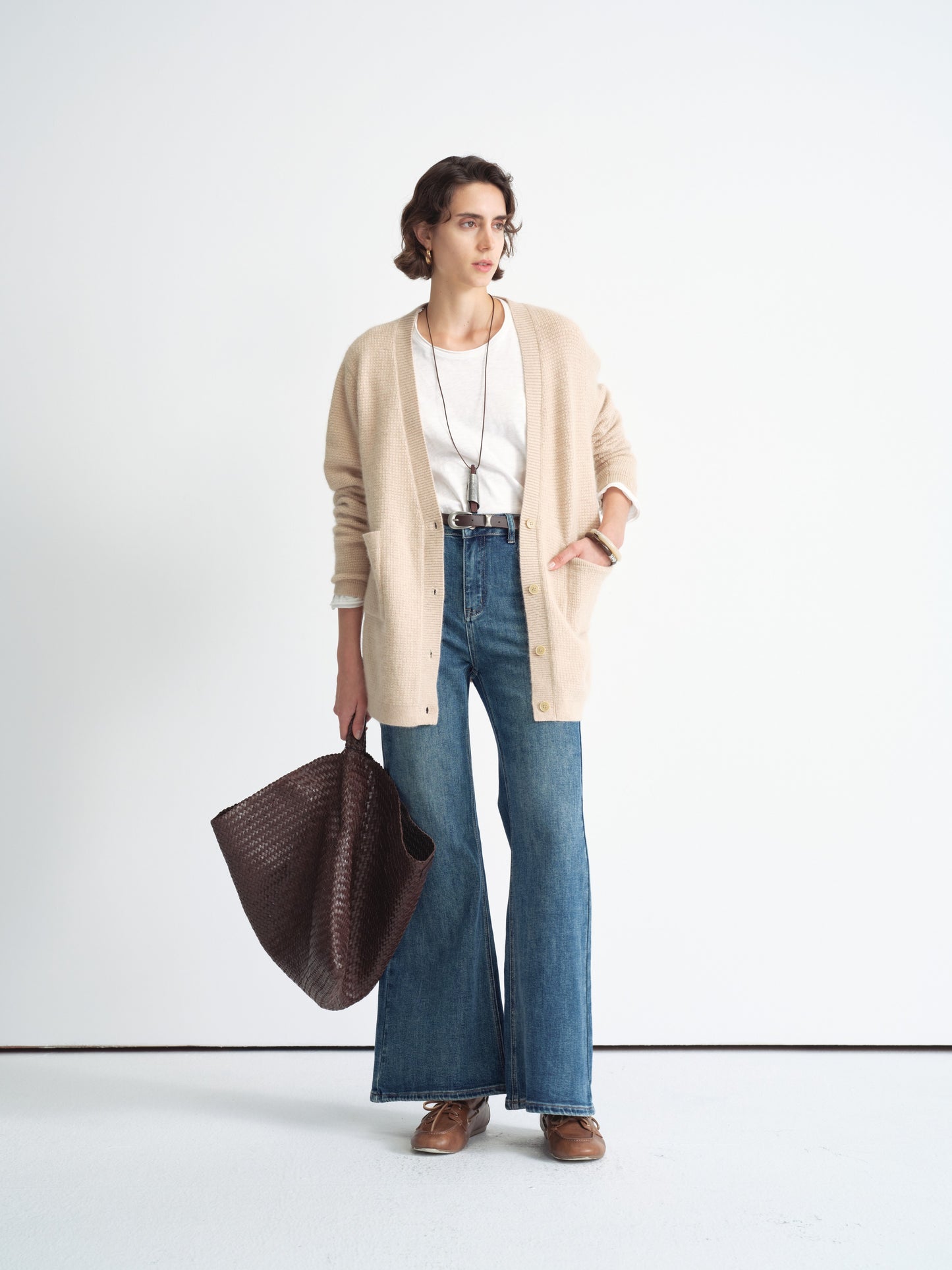 Cardigan relajado de mezcla de lana