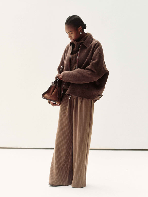 Minimalist Zip Wool Jacket