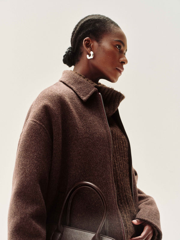 Minimalist Zip Wool Jacket